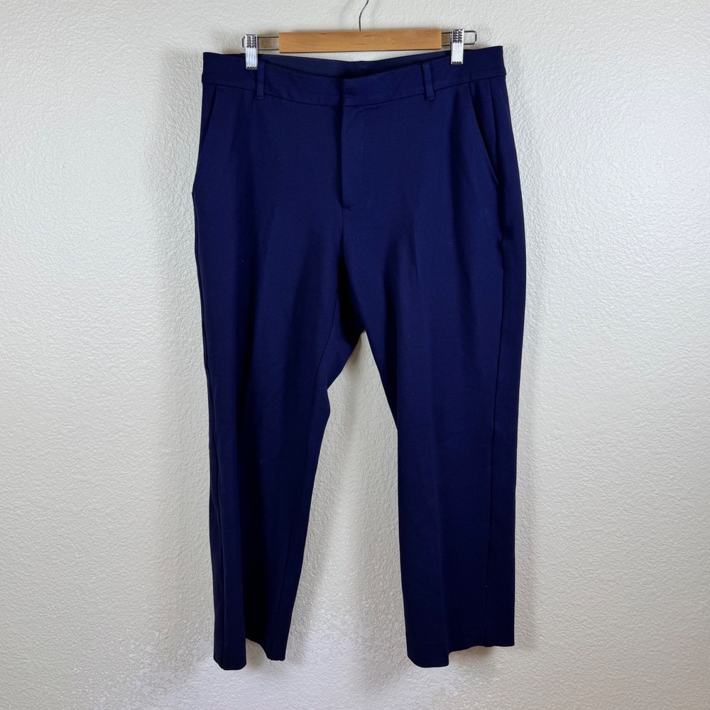 NWOT Gap Ponte Slim Pant Women L Petite Navy Blue Ankle Dress Trousers Stretch